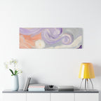 Abstract Swirl Canvas Art – Lavender & Peach Matte Stretched Canvas