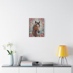 Floral Horse Portrait Canvas — Matte Stretched Wall Art