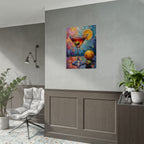 Buntes Martiniglas mit Zitrone und Olive – Wandbild/Poster 