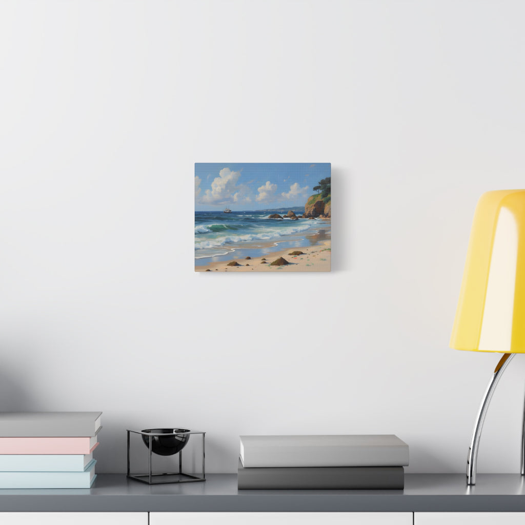 Seaside Beach Canvas Print — Coastal Landscape Matte Stretched Wall Art