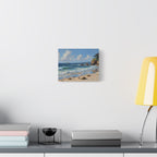 Seaside Beach Canvas Print — Coastal Landscape Matte Stretched Wall Art