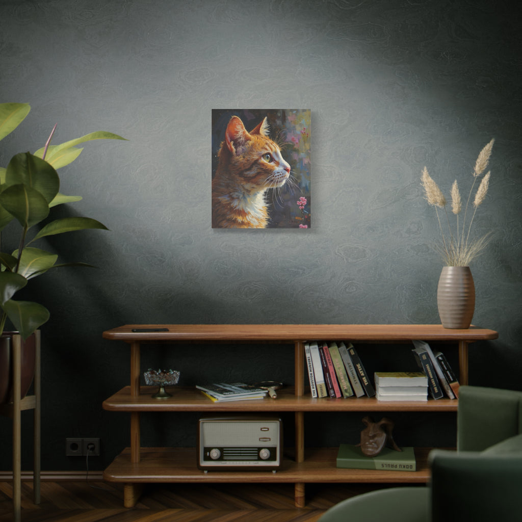 Orange Tabby Cat Portrait Canvas - Stretched Matte Wall Art