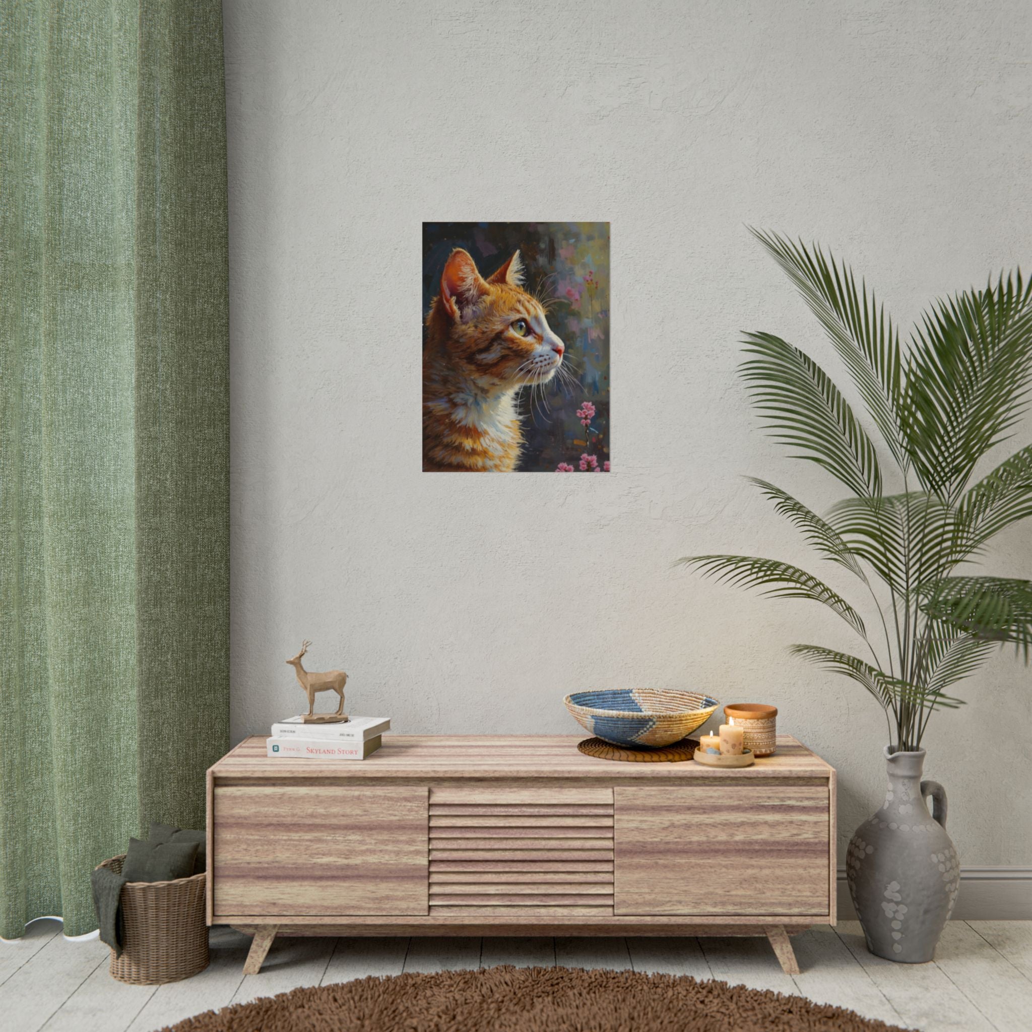 Orange tabby Cat  Oil Brushstroke Rolled Poster