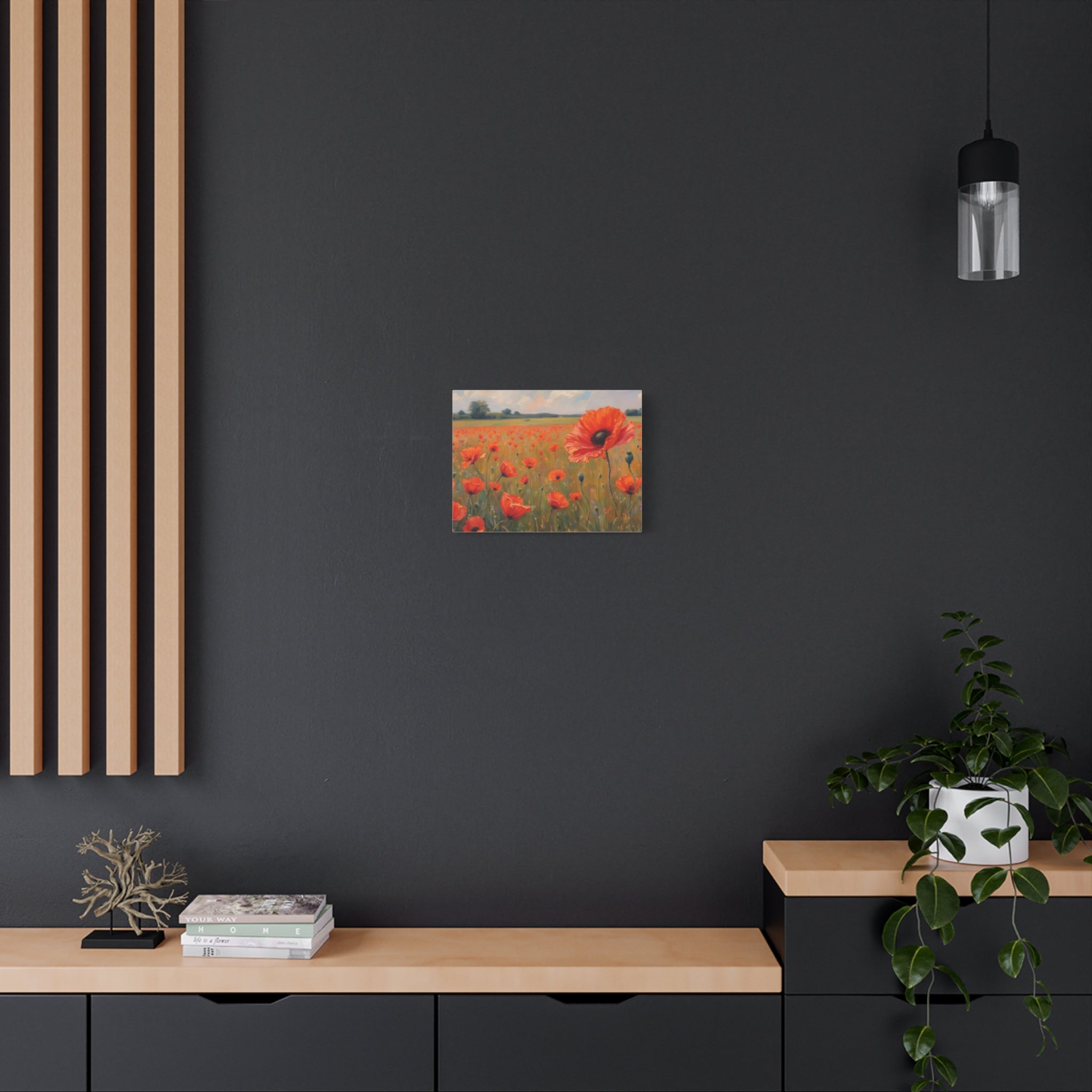 Poppy Field Canvas Wall Art — Matte Stretched Floral Painting