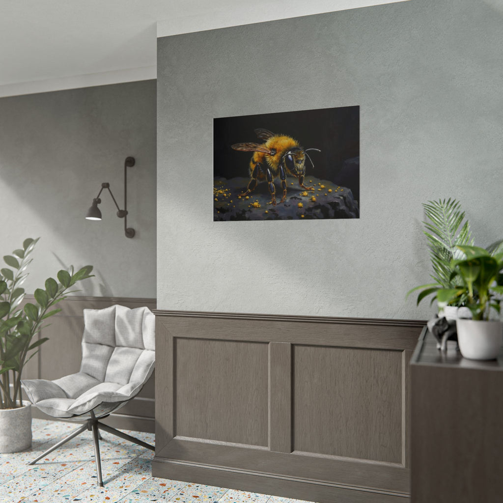 Bumblebee Close-Up Poster — Realistic Insect Wall Art (Rolled Poster)
