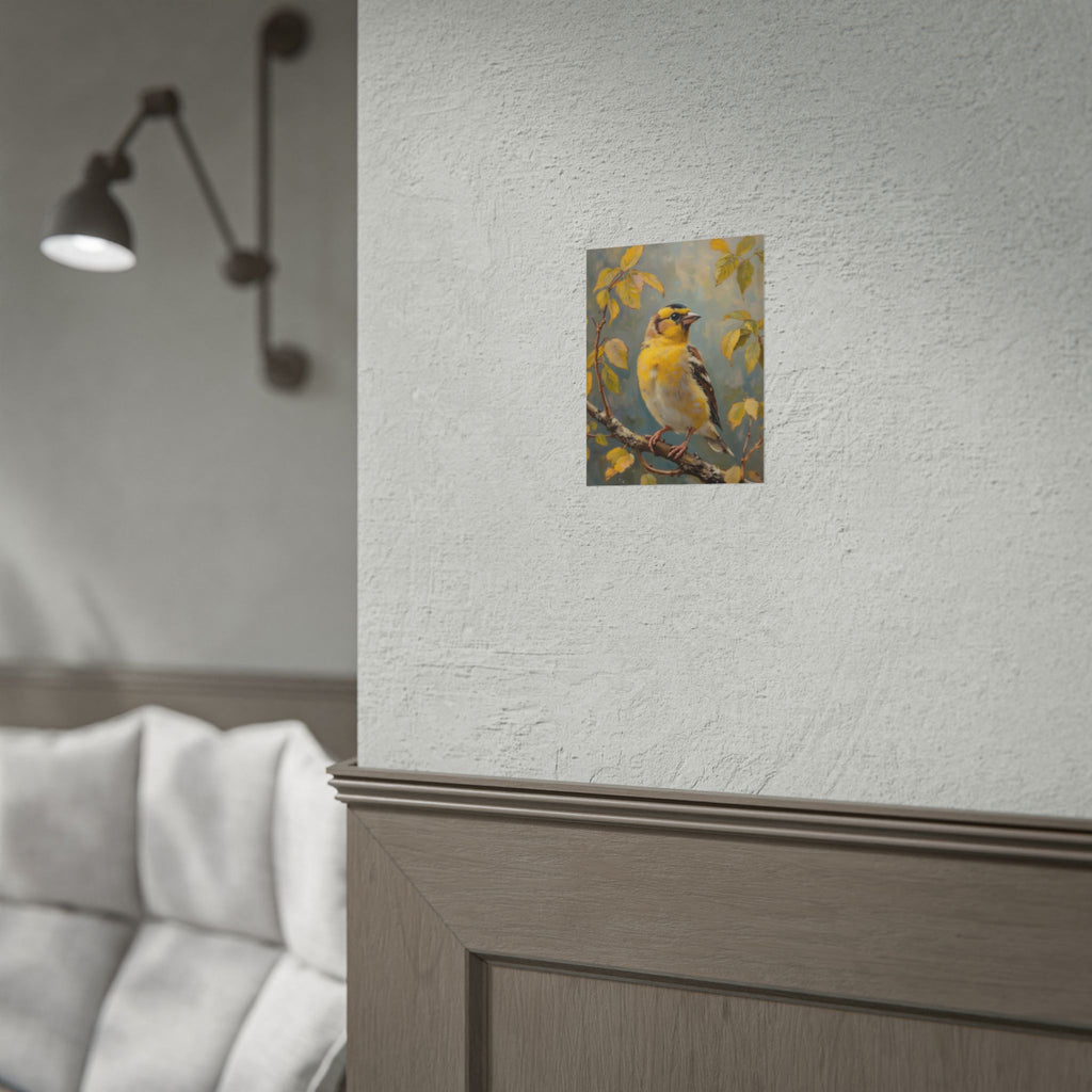 Goldfinch on a branch Wall Art - Poster