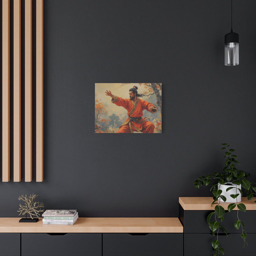 Martial Artist Canvas Print - Autumn Warrior Kung Fu Wall Art