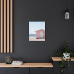 Pink Beach Cottage  Wall Art - Stretched Canvas