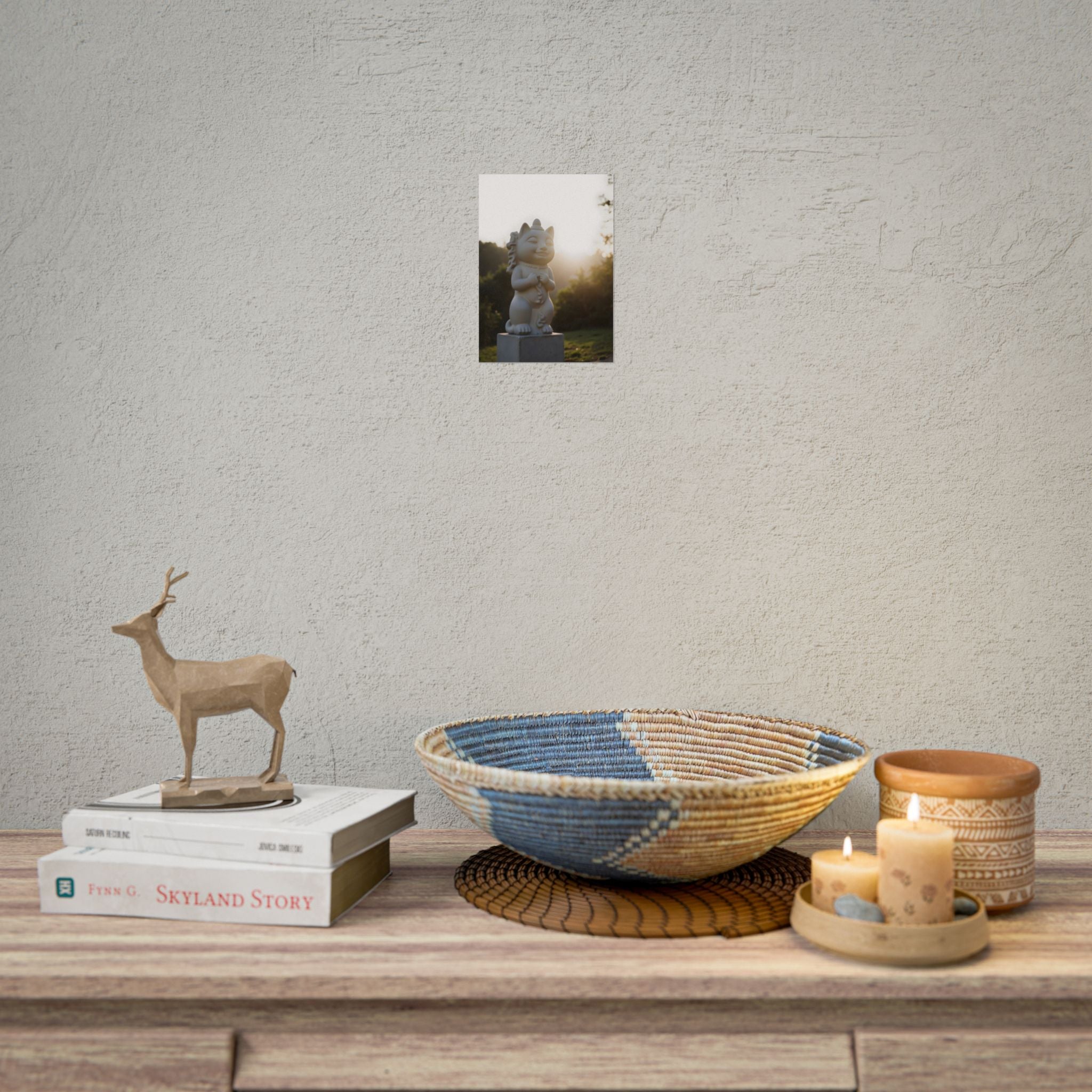 Sunlit Lucky Cat Wall Art - Poster