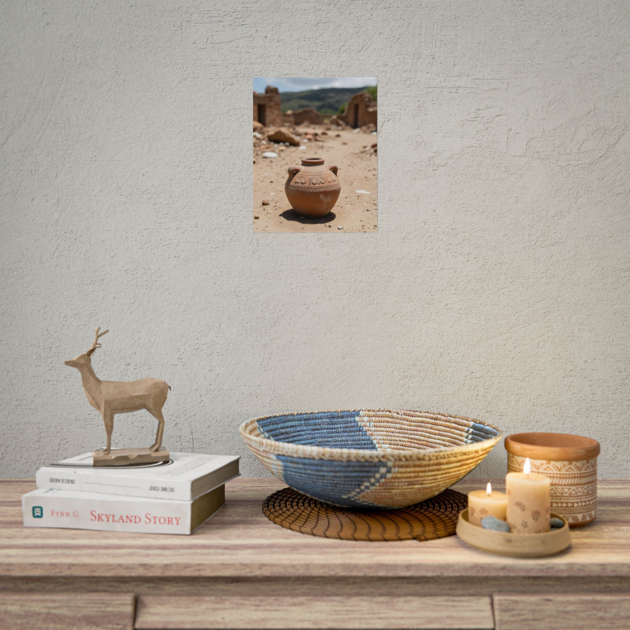 Rustic Terracotta  Clay Pot Desert Poster - Rolled Photo Print