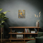 Goudvink op een tak Muurdecoratie - Gespannen canvas 