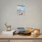 Sun-drenched beach memory with beach chair and umbrella - Poster