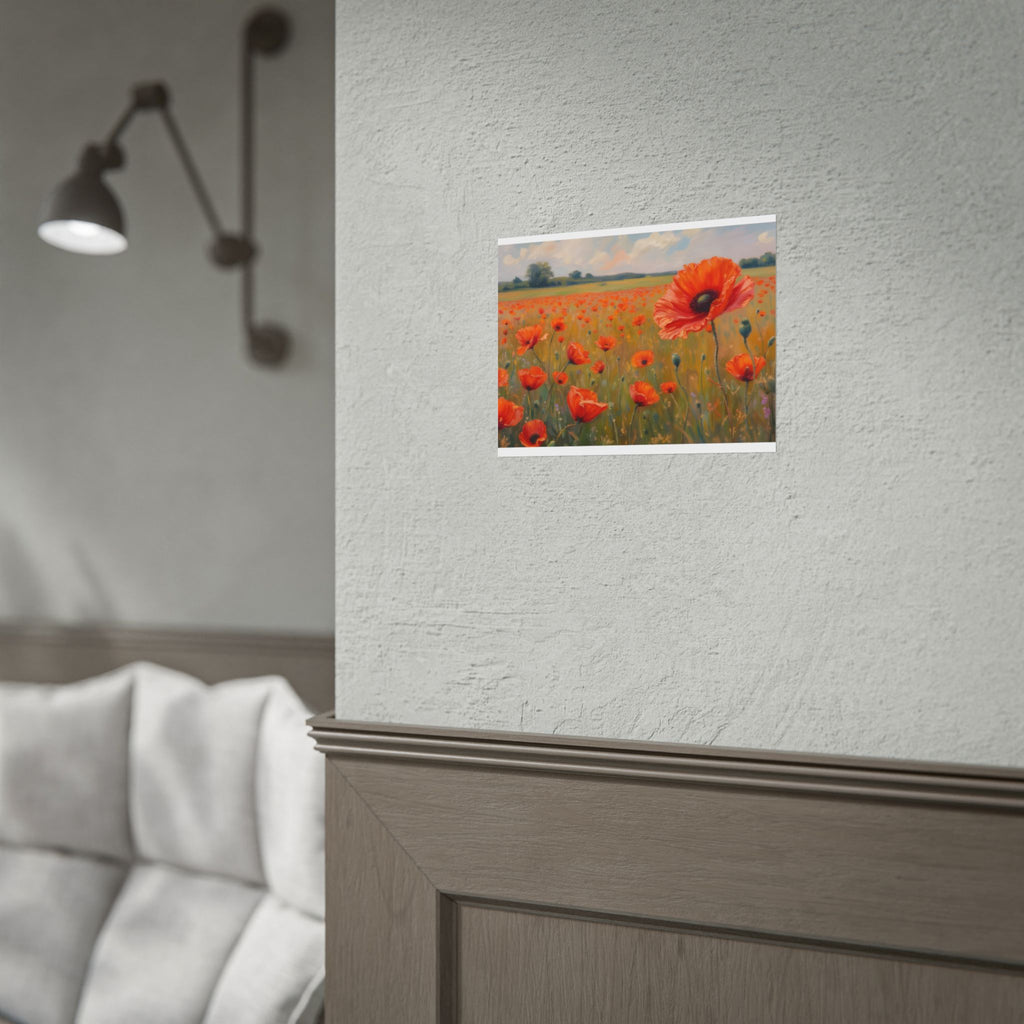 Poppy Field Art Poster - Rolled Floral Wall Print for Home & Office
