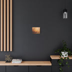 Abstracte muurdecoratie met gouden weidemotief - opgespannen canvas 