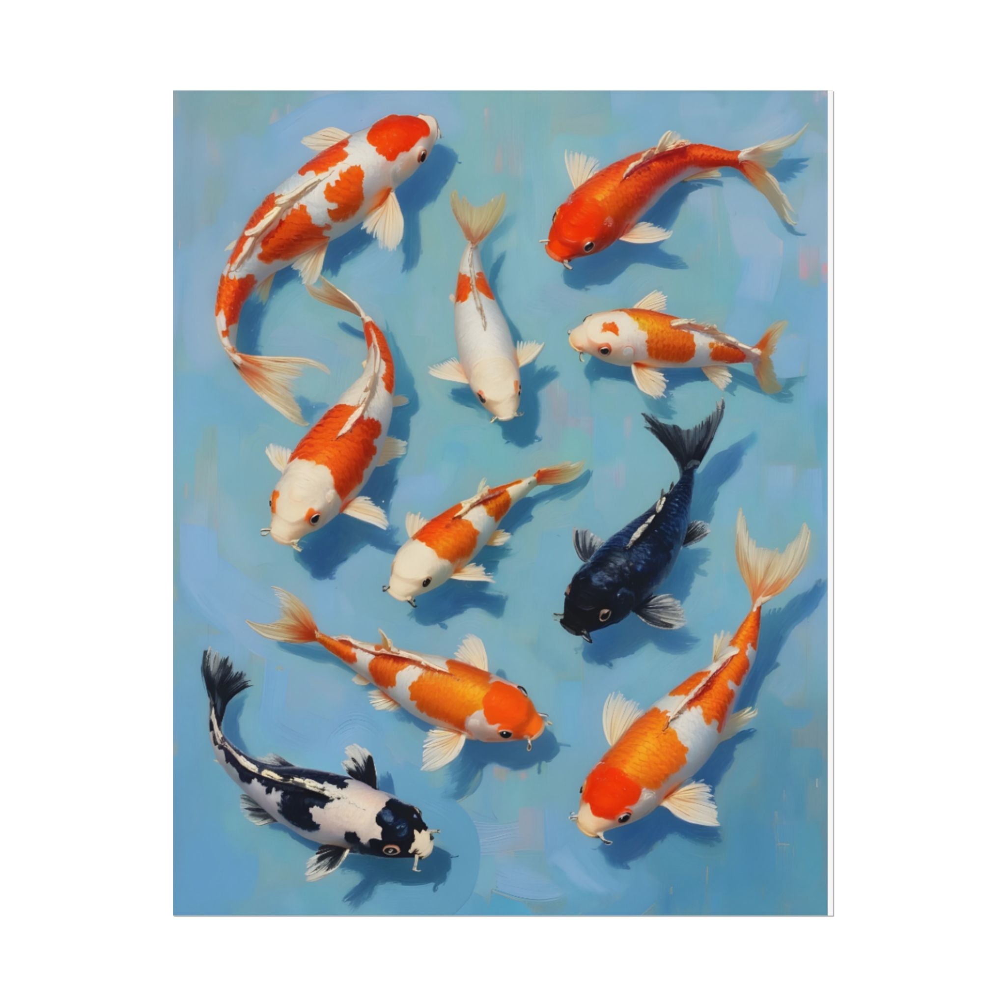 Koi Pond Art Poster - Rolled Decorative Fish Print