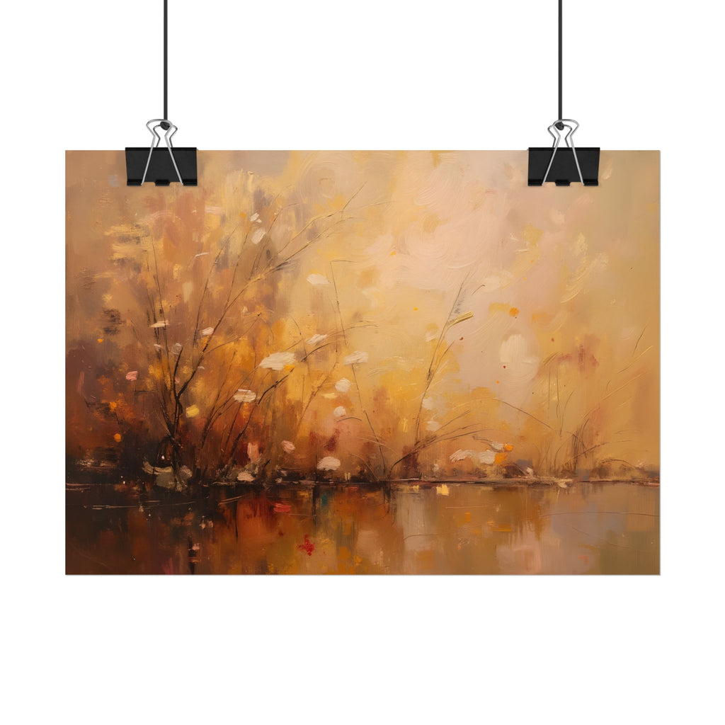 Abstraktes Wandbild „Goldene Wiese“ – Poster 