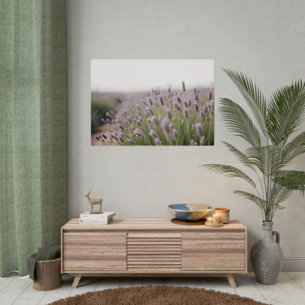 Muurdecoratie met lavendelveld – Poster 