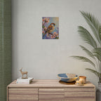 Bird on Blossom Rolled Poster — Spring Sparrow on Branch Wall Art Print