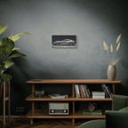 Silver Sports Car Matte Canvas Print — Modern Automotive Wall Art