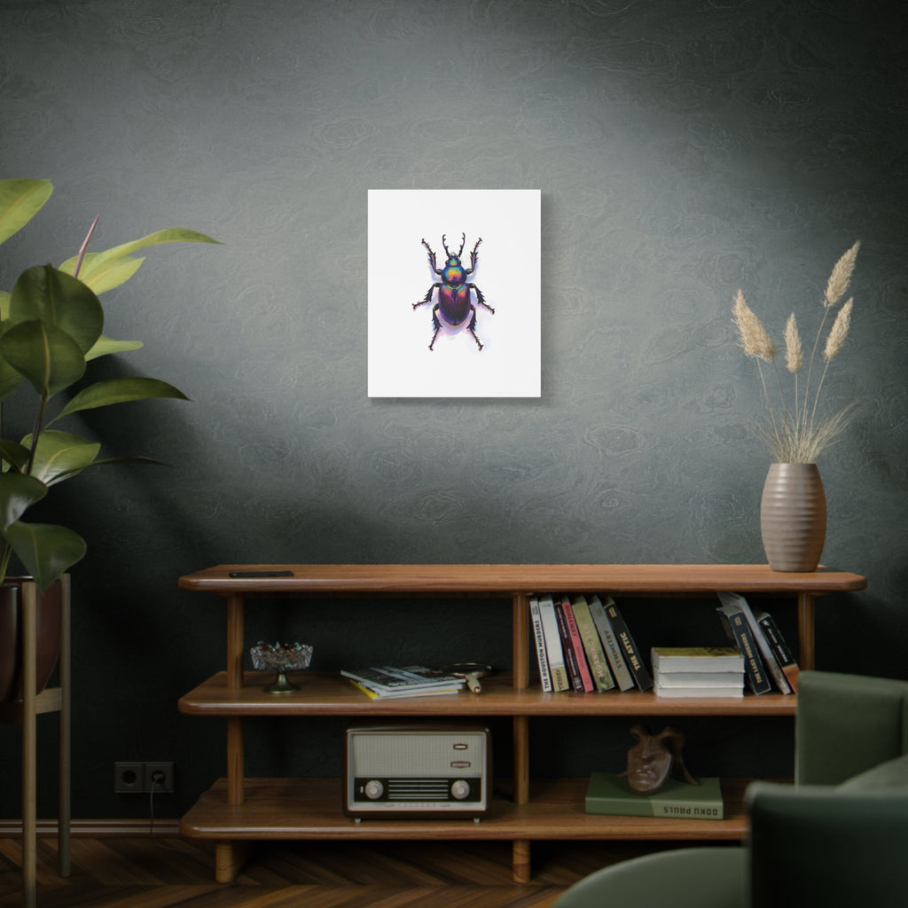 Iriserende kever muurdecoratie – opgespannen canvas 
