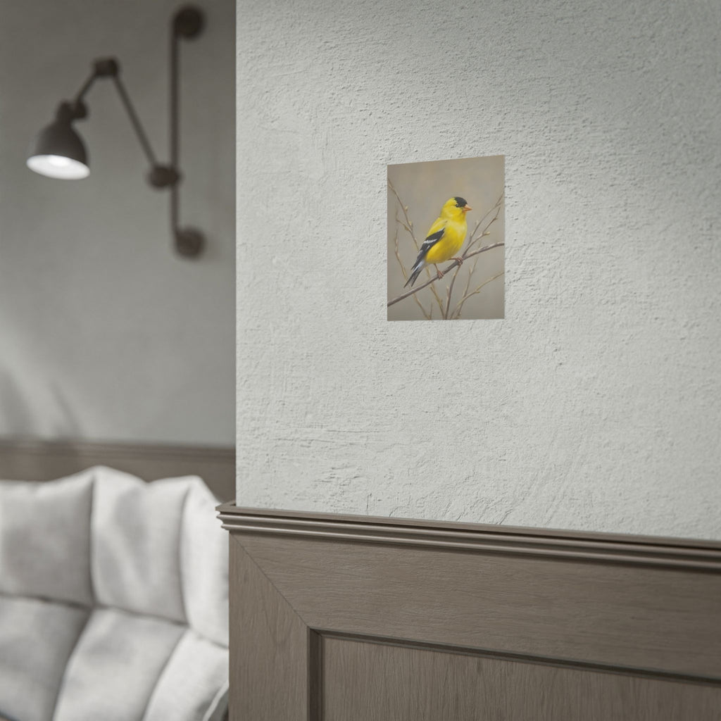 Goudvink Kunst Poster - Gele Zangvogel Print voor Natuurliefhebbers