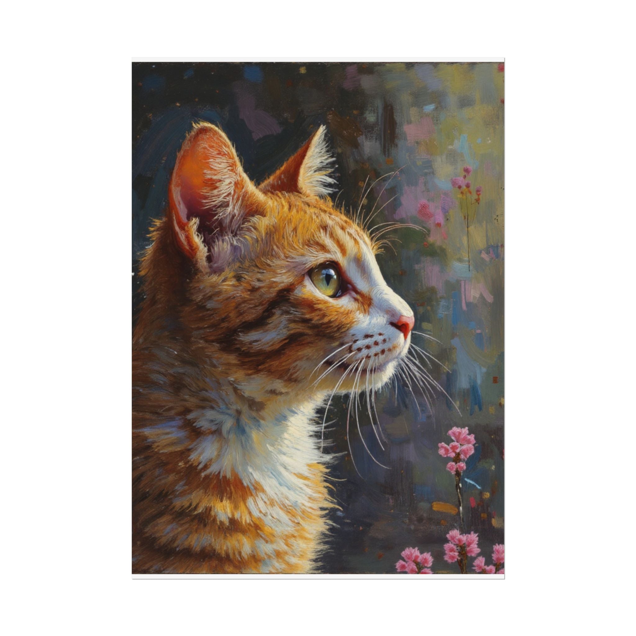 Orange tabby Cat  Oil Brushstroke Rolled Poster