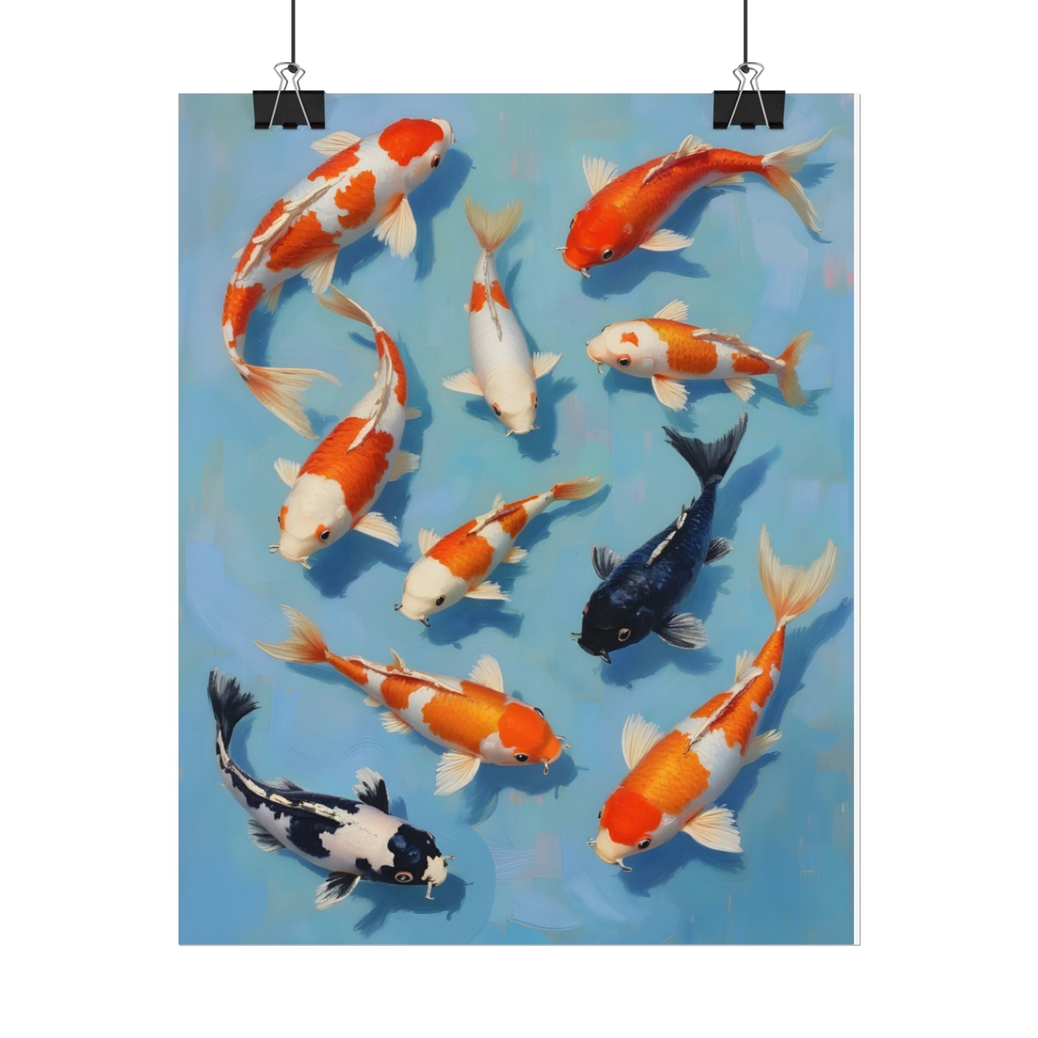Koi Pond Art Poster - Rolled Decorative Fish Print