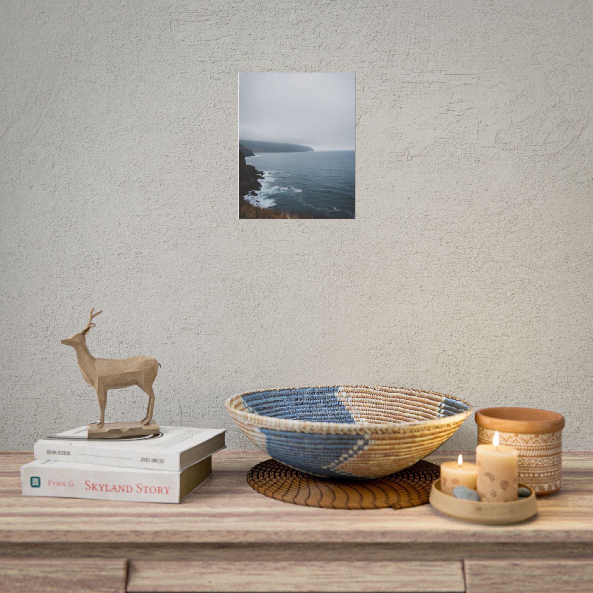 Foggy Coastal Cliff Wall Art  - Poster