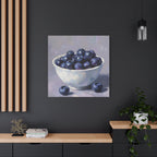Blueberry Bowl Canvas Print — Still Life Wall Art
