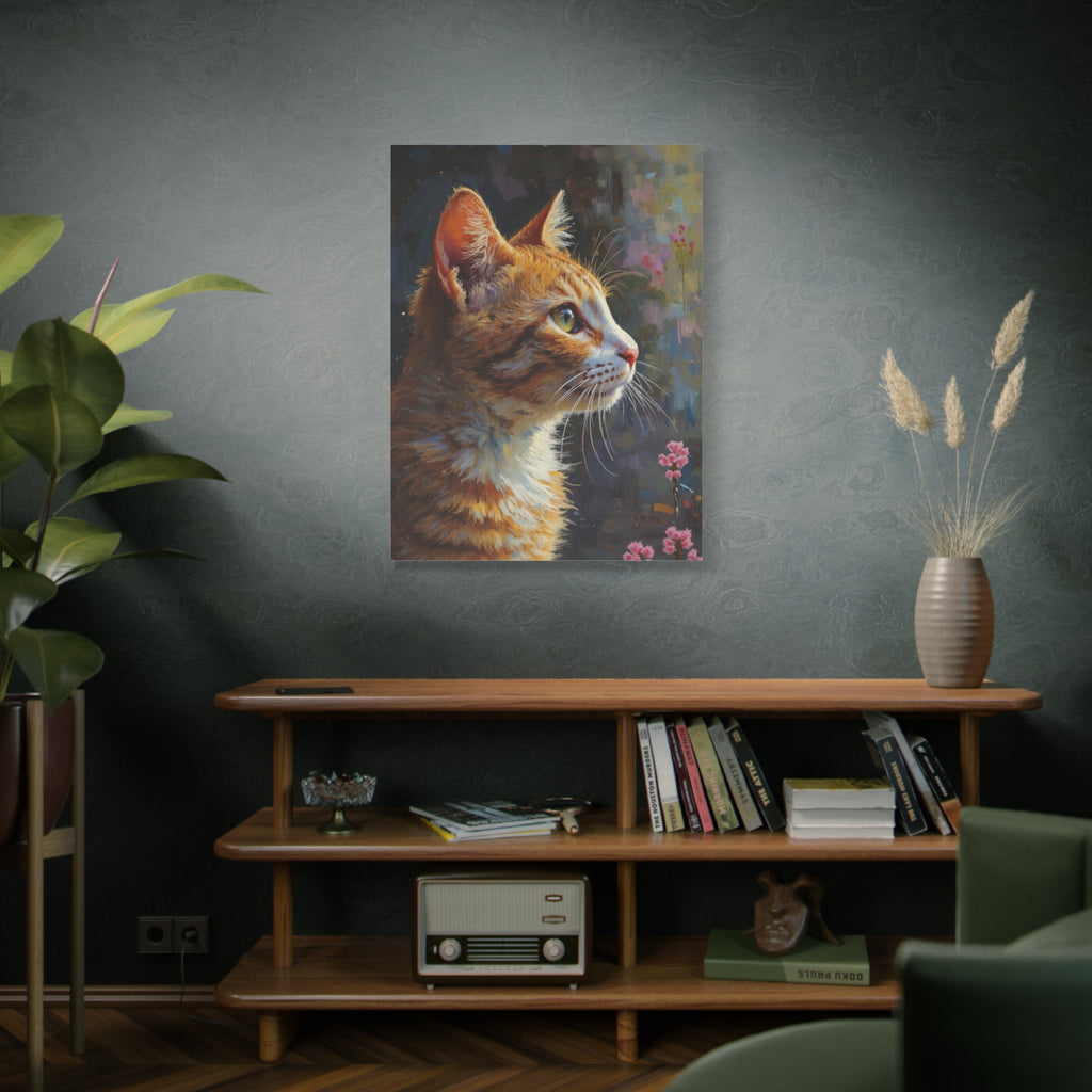 Orange Tabby Cat Portrait Canvas - Stretched Matte Wall Art