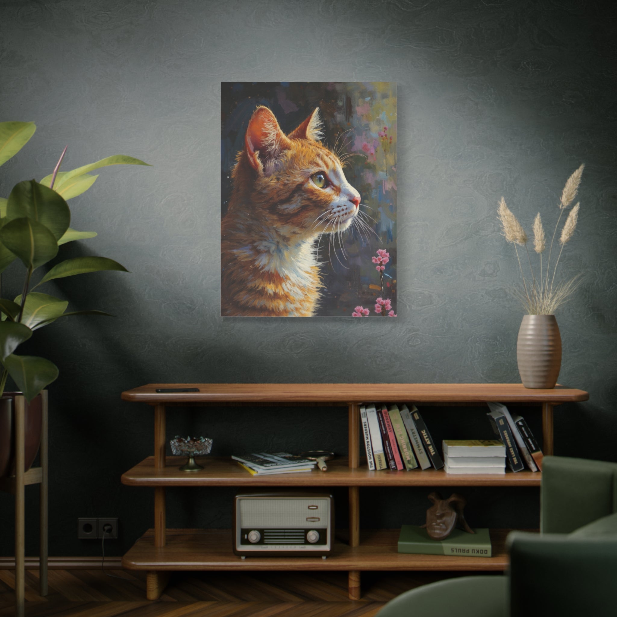 Orange Tabby Cat Portrait Canvas - Stretched Matte Wall Art