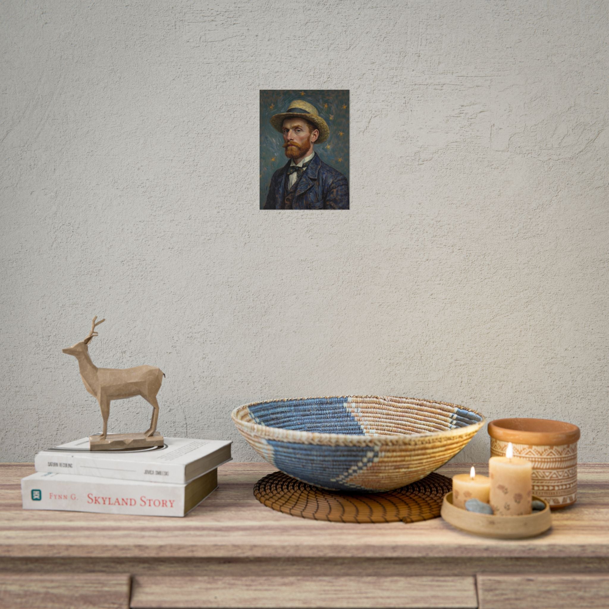 Van Gogh Portrait Rolled Poster — Vintage Impressionist Art Print