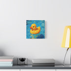 Rubber Duck Painting Canvas — Bright Yellow Nursery Wall Art