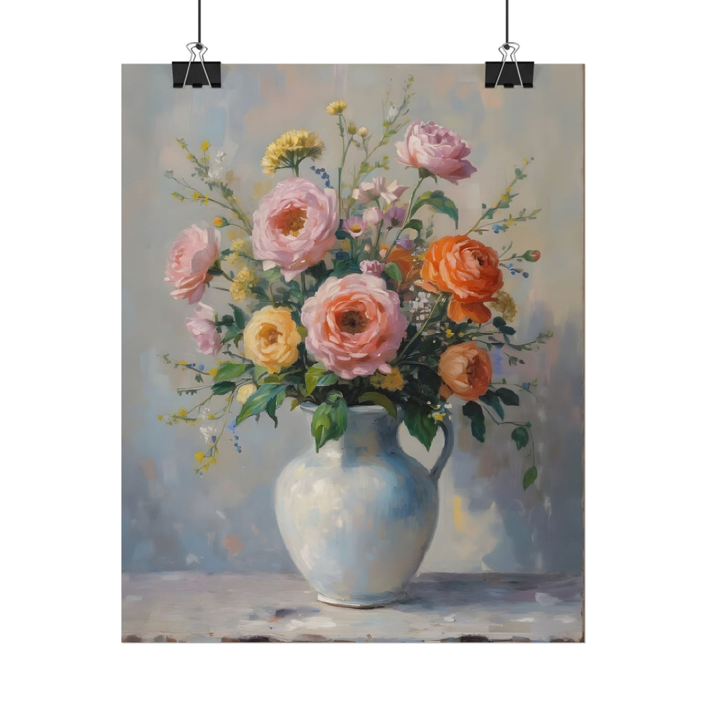 Wandbild „Bunte Rosen im Krug“ – Poster 