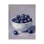 Blueberries Bowl Poster — Still Life Fruit Art Print (Rolled Poster)