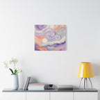 Abstract Swirl Canvas Art – Lavender & Peach Matte Stretched Canvas