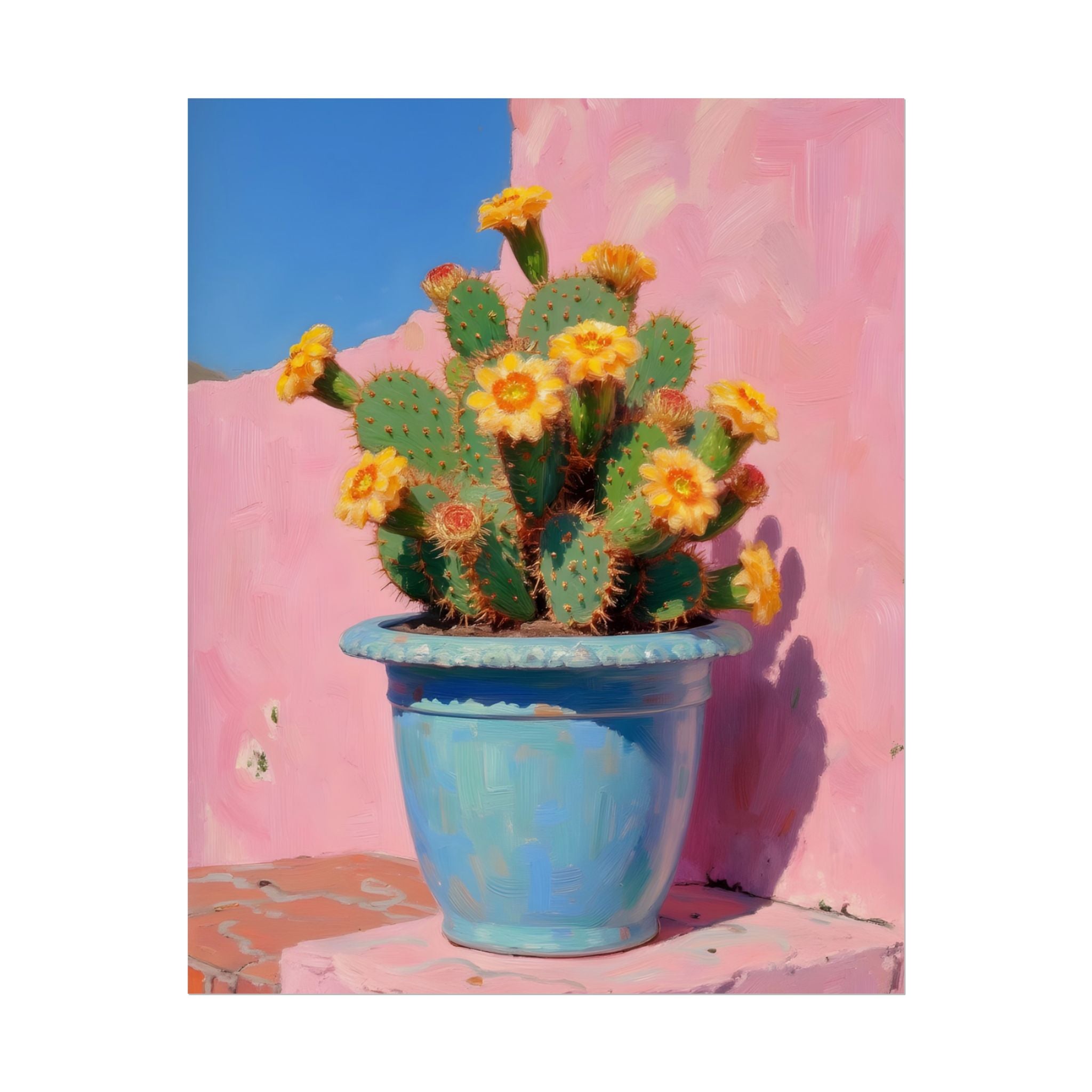 Cactus Roze Muurdecoratie - Poster 