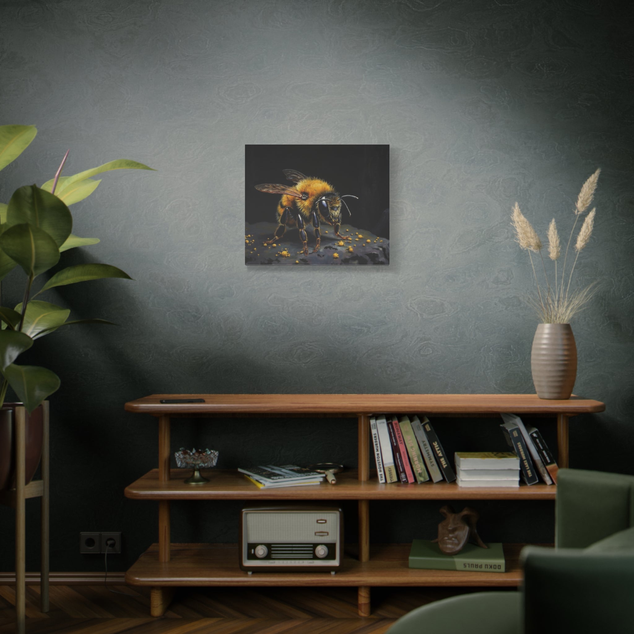 Bumblebee Canvas Print — Realistic Bee Wall Art on Matte Stretched Canvas