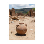 Rustieke terracotta bloempotwoestijnposter - opgerolde fotoafdruk