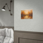 Herfst aan het meer met roeiboten - Poster 