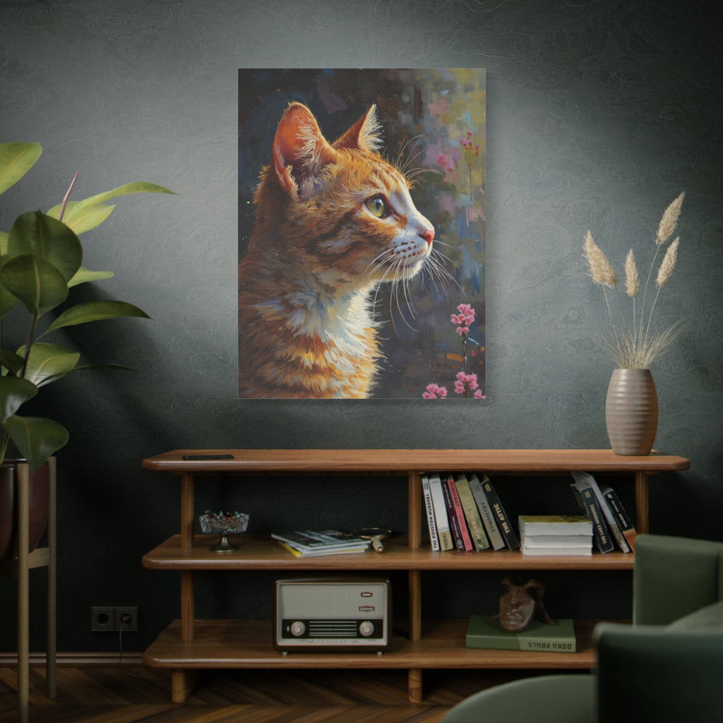 Orange Tabby Cat Portrait Canvas - Stretched Matte Wall Art