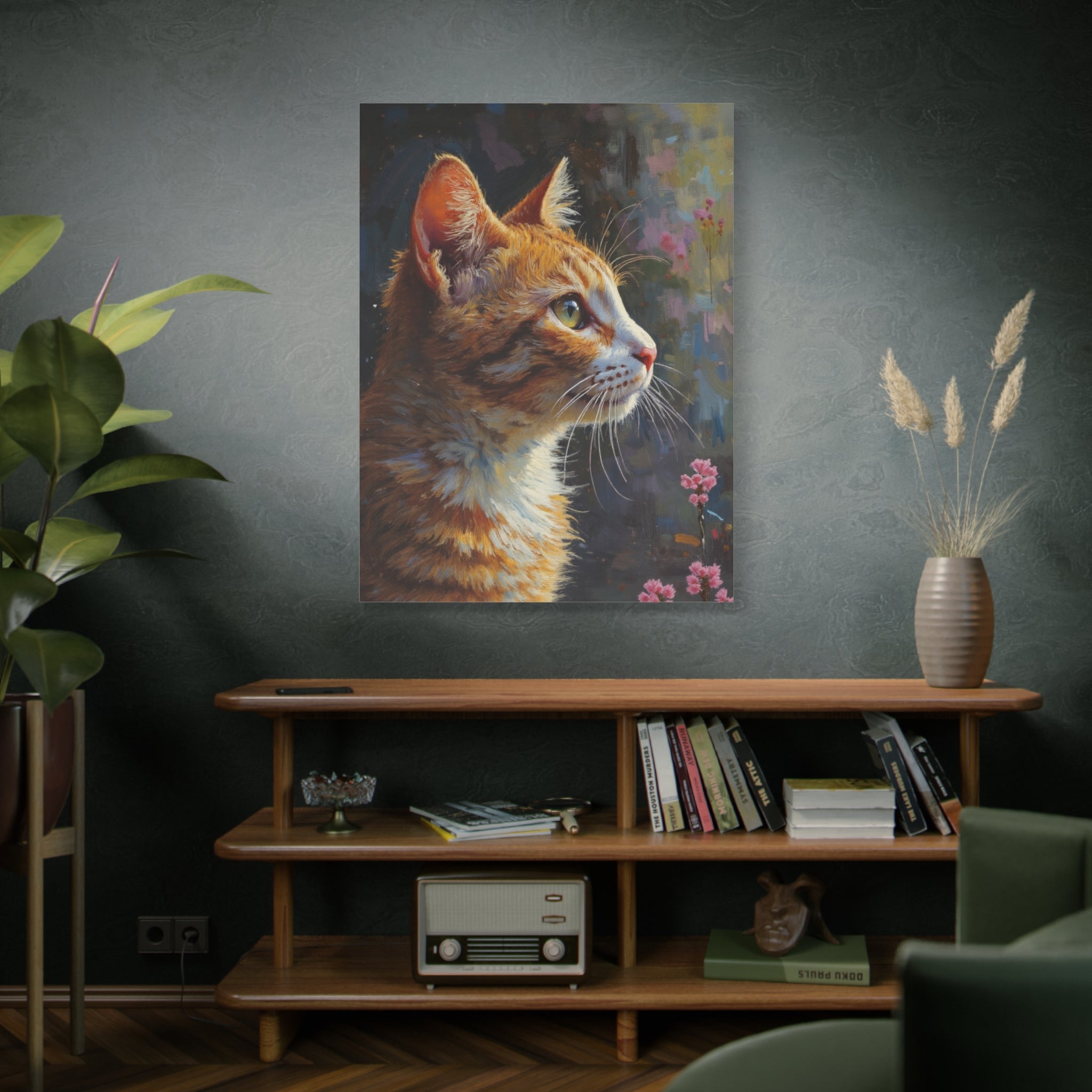 Orange Tabby Cat Portrait Canvas - Stretched Matte Wall Art
