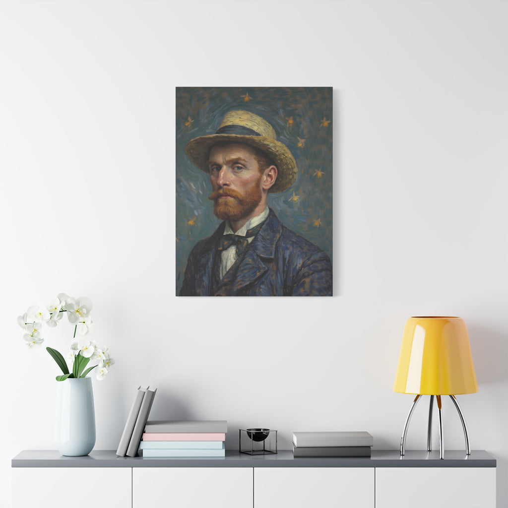 Van Gogh Style Self-Portrait Canvas Print - Matte Stretched Wall Art