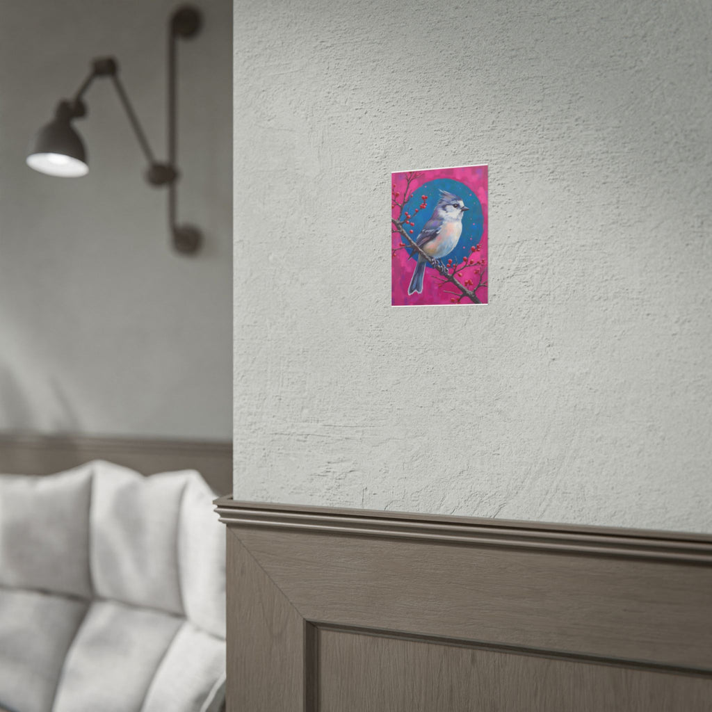 Wandbild/Poster: Blauhäher auf einem Stechpalmenzweig 