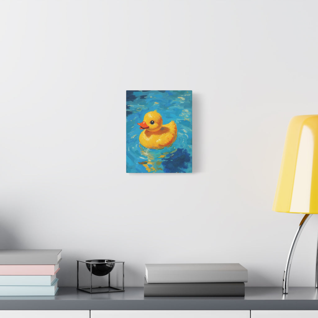 Rubber Duck Painting Canvas — Bright Yellow Nursery Wall Art