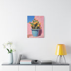 Cactus Roze Muurdecoratie - Gespannen Canvas 