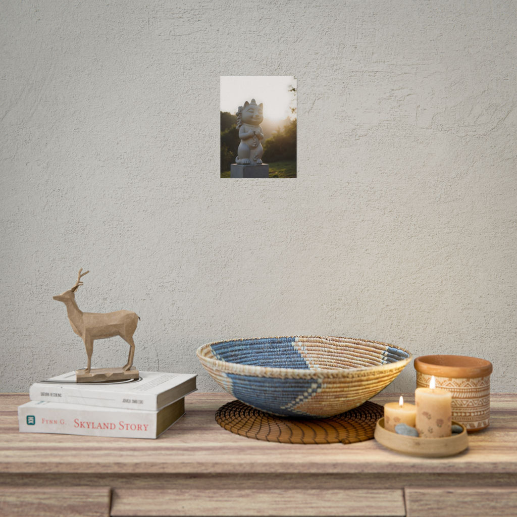 Zonovergoten gelukskat muurdecoratie - Poster 