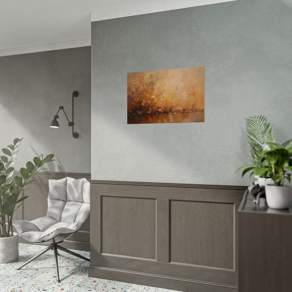Abstraktes Wandbild „Goldene Wiese“ – Poster 