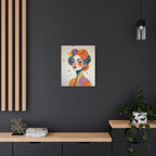 Colorful Portrait Art Canvas - Abstract Geisha Woman Matte Stretched Canvas