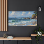 Seaside Beach Canvas Print — Coastal Landscape Matte Stretched Wall Art
